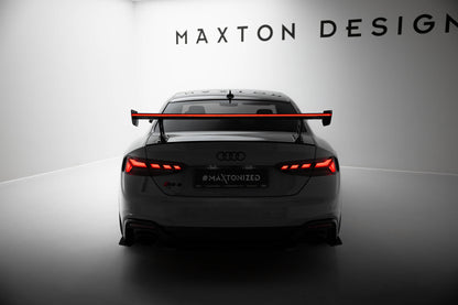 Spoiler kulfiber med Udvendige beslag Stående V.2 + LED Audi A5 / A5 S-Line / S5 / RS5 Coupe F5 / F5 Facelift