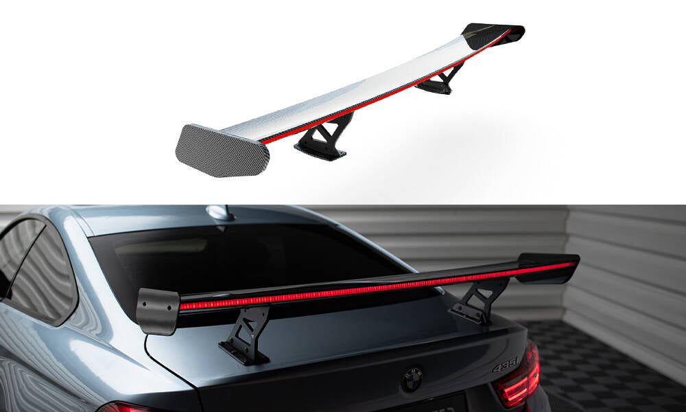 Spoiler kulfiber med Internal Brackets Uprights + LED BMW 4 F32 / 4 F32 M-Pack Coupe