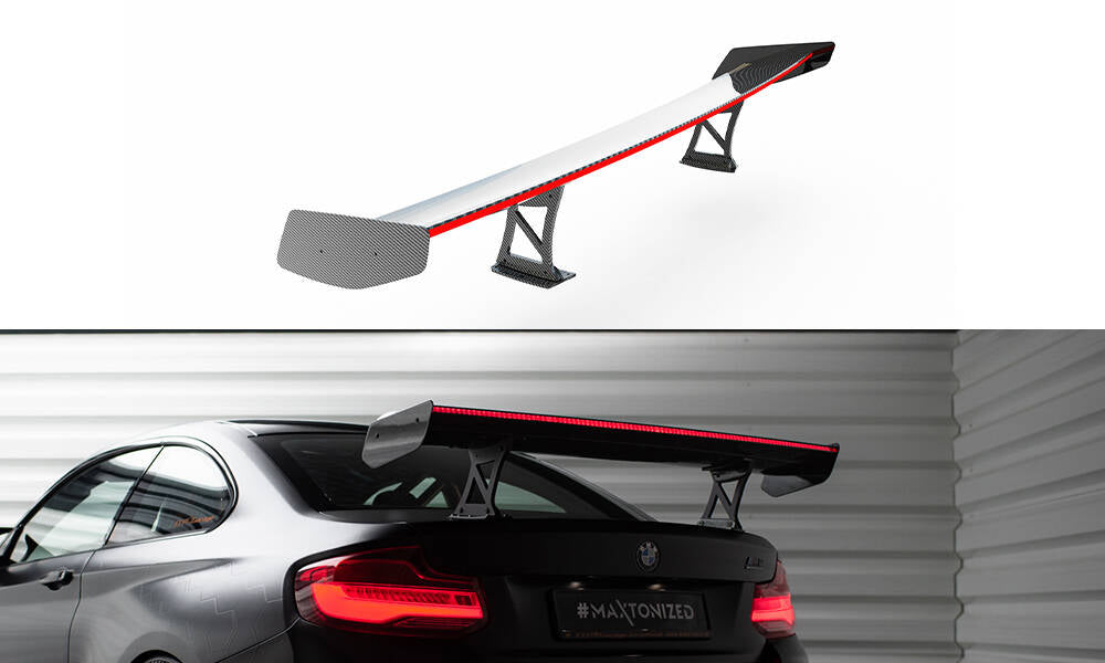 Spoiler kulfiber med Internal Brackets Uprights + LED BMW M2 F87 / 2 / 2 M-Pack F22