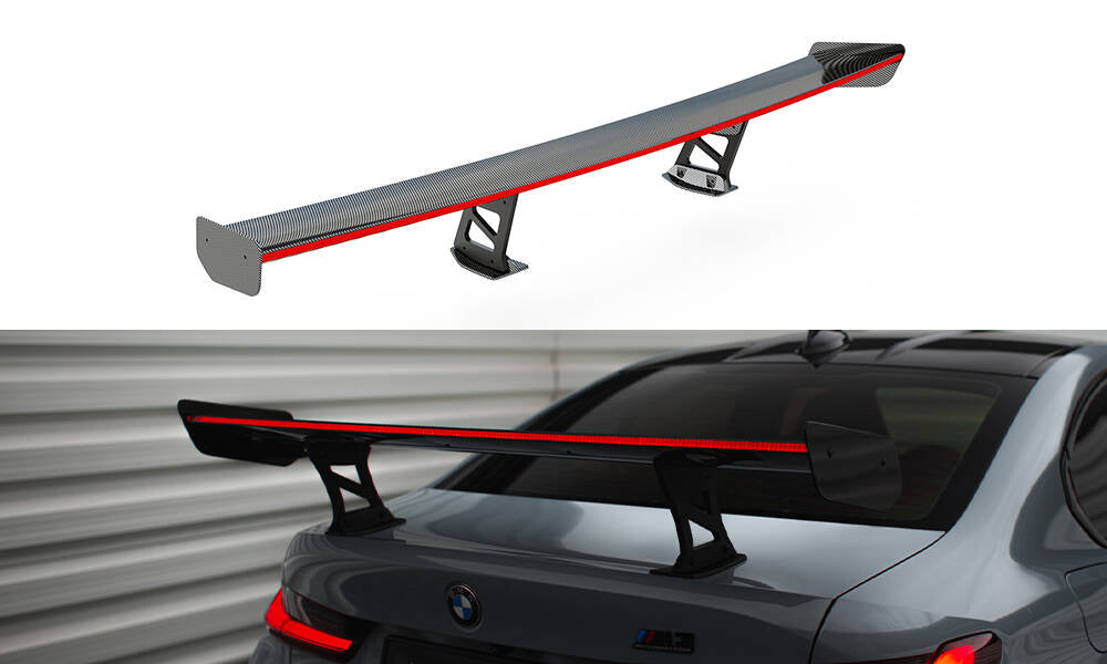 Spoiler kulfiber med Internal Brackets Uprights + LED BMW M3 G80 / M340i G20 / 3 M-Pack G20 / 3 Standard G20
