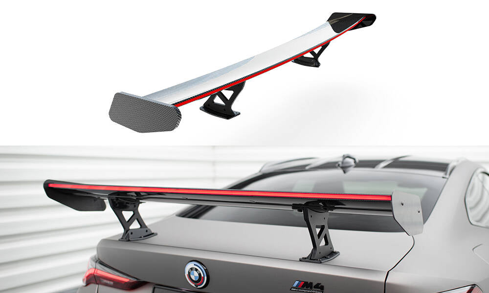Spoiler kulfiber med Internal Brackets Uprights + LED BMW M4 G82 / G82 Facelift / M440i / 4 M-Pack G22 / G22 Facelift