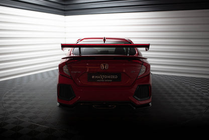 Spoiler kulfiber med Internal Brackets Uprights + LED Honda Civic SI Mk10