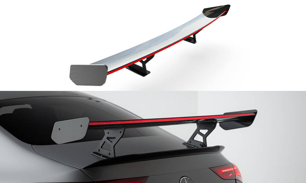 Spoiler kulfiber med Internal Brackets Uprights + LED Mercedes-Benz CLA Coupe C118 / C118 Facelift