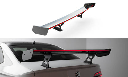 Spoiler kulfiber med Internal Brackets Uprights + LED Volkswagen Jetta GLI Mk7