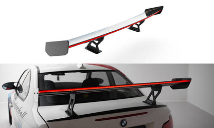 Spoiler kulfiber med Internal Brackets Uprights V.1 + LED BMW 1 M E82