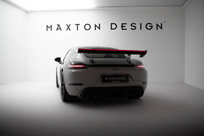 Spoiler kulfiber med Internal Brackets Uprights V.1 + LED Porsche 718 Cayman 982c