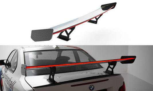 Spoiler kulfiber med Internal Brackets Uprights V.2 + LED BMW 1 M E82
