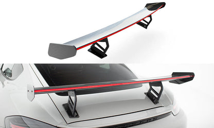 Spoiler kulfiber med Internal Brackets Uprights V.2 + LED Porsche 718 Cayman 982c