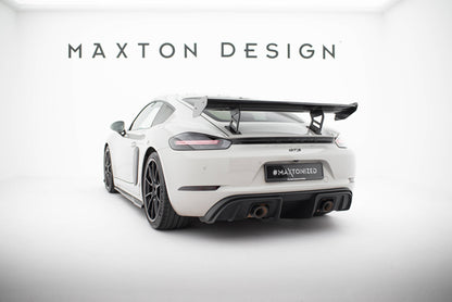 Spoiler kulfiber med Internal Brackets Uprights V.2 Porsche 718 Cayman 982c