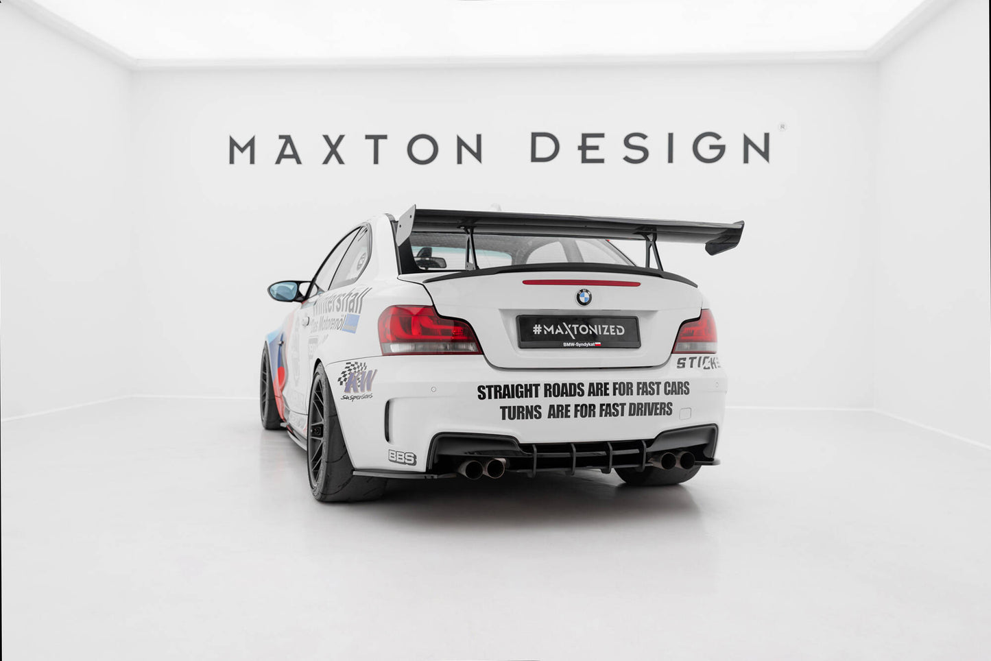 Spoiler kulfiber med Øverste Swan Mounting BMW 1 M E82