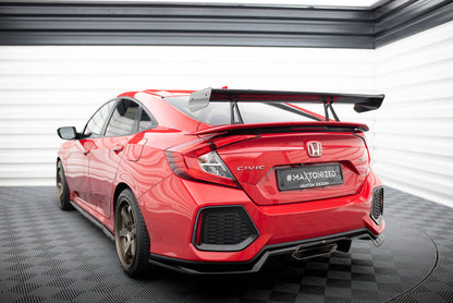 Spoiler kulfiber med Øverste Swan Mounting Honda Civic SI Mk10