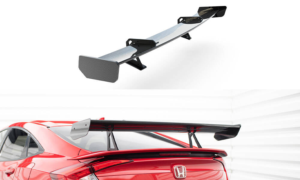 Spoiler kulfiber med Øverste Swan Mounting Honda Civic SI Mk10