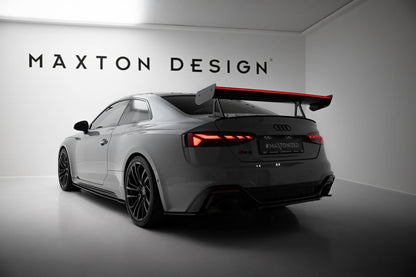 Spoiler kulfiber med Øverste Swan Mounting + LED Audi A5 / A5 S-Line / S5 / RS5 Coupe F5 / F5 Facelift