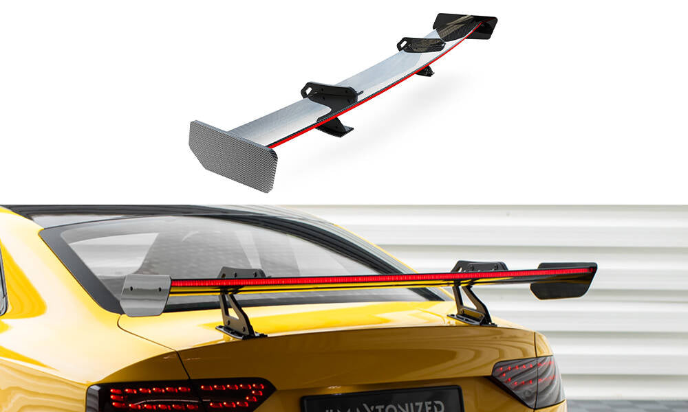 Spoiler kulfiber med Øverste Swan Mounting + LED Audi A5 Coupe 8T