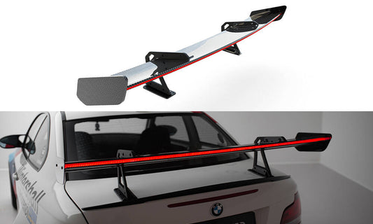Spoiler kulfiber med Øverste Swan Mounting + LED BMW 1 M E82