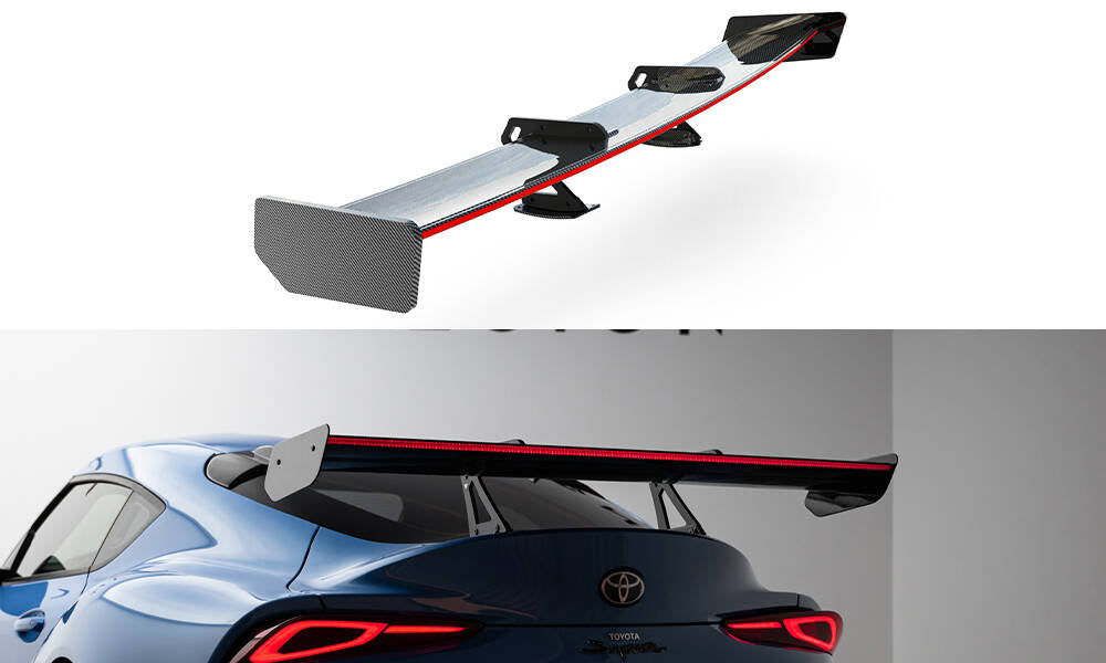 Spoiler kulfiber med Øverste Swan Mounting + LED Toyota Supra Mk5