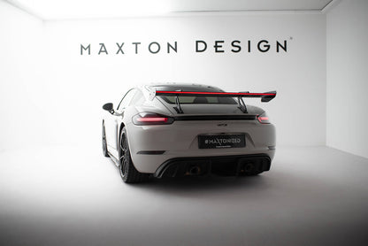Spoiler kulfiber med Øverste Swan Mounting V.1 + LED Porsche 718 Cayman 982c