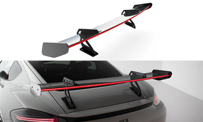 Spoiler kulfiber med Øverste Swan Mounting V.1 + LED Porsche 718 Cayman 982c