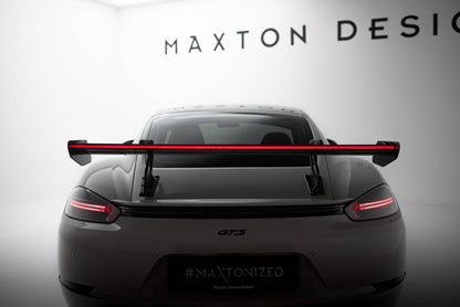 Spoiler kulfiber med Øverste Swan Mounting V.2 + LED Porsche 718 Cayman 982c