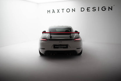 Spoiler kulfiber med Øverste Swan Mounting V.2 + LED Porsche 718 Cayman 982c