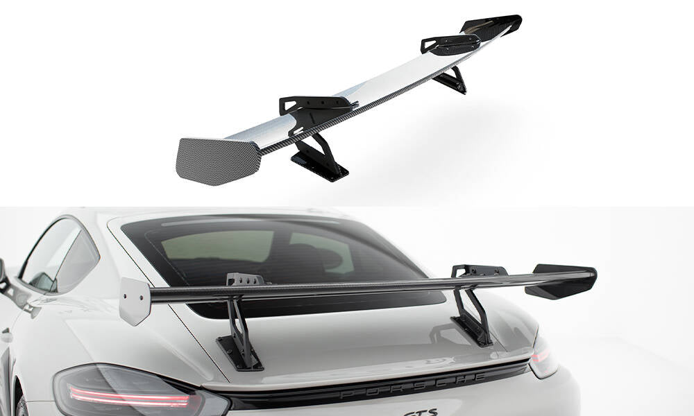 Spoiler kulfiber med Øverste Swan Mounting V.2 Porsche 718 Cayman 982c