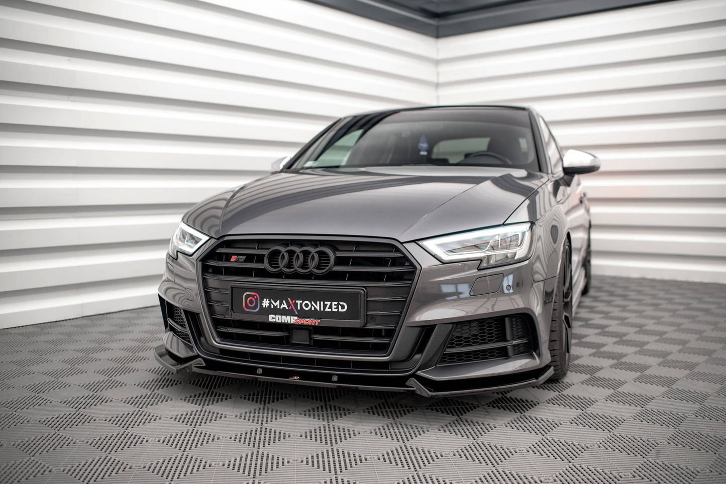 Forreste splitter V.1 Audi S3 / A3 S-Line Sportback 8V Facelift