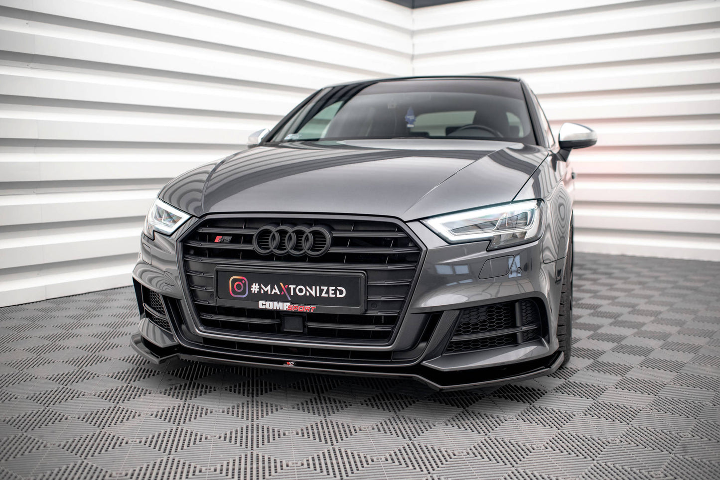Forreste splitter V.2 Audi S3 / A3 S-Line Sportback 8V Facelift
