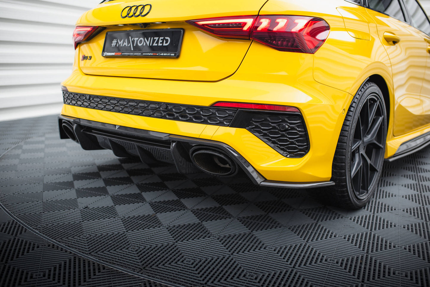 Bagerste sidesplitter Prepreg kulfiber Audi RS3 Sportback 8Y