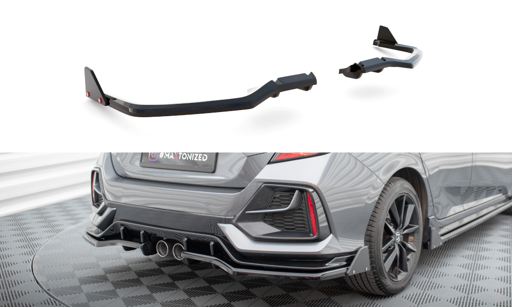Bagerste splitter V.1 (med vertikale bars) + Flaps Honda Civic Sport Mk 10 Facelift