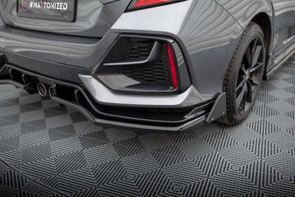 Bagerste splitter V.1 (med vertikale bars) + Flaps Honda Civic Sport Mk 10 Facelift