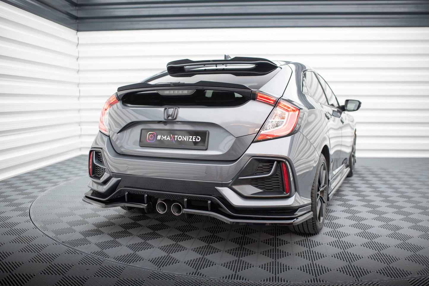 Bagerste splitter V.1 (med vertikale bars) Honda Civic Sport Mk 10 Facelift