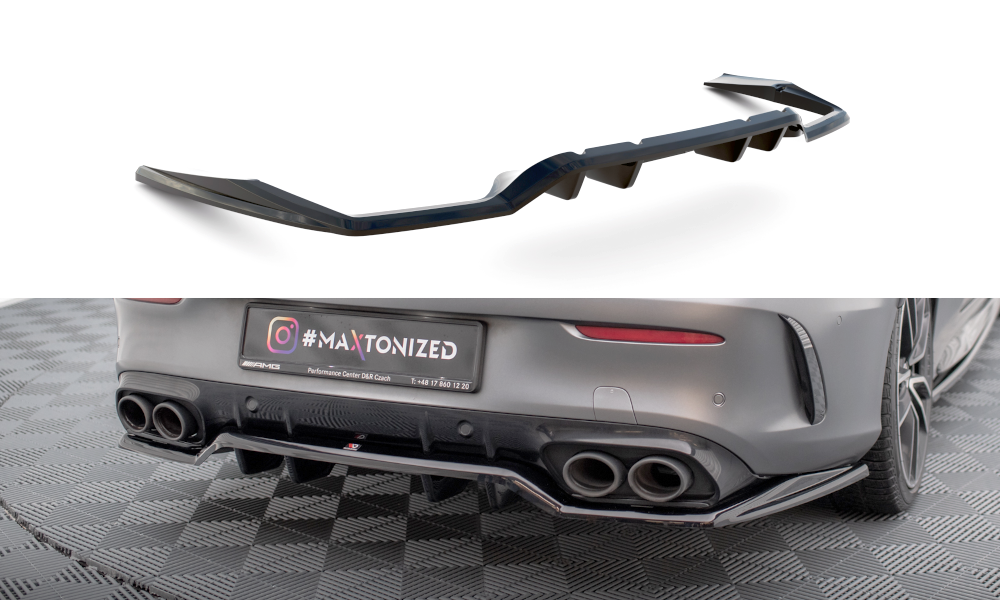 Bagerste splitter (med vertikale bars) Mercedes-AMG C43 Coupe / Cabrio C205 Facelift / A205 Facelift
