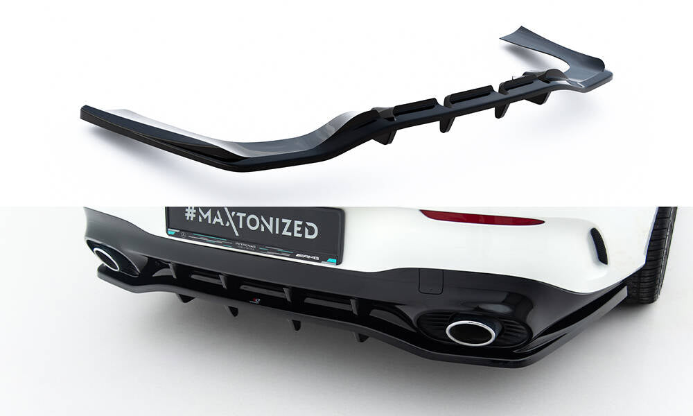 Bagerste splitter (med vertikale bars) Mercedes-AMG CLA 35 / 45 Coupe / Shooting Brake C118 Facelift / X118 Facelift