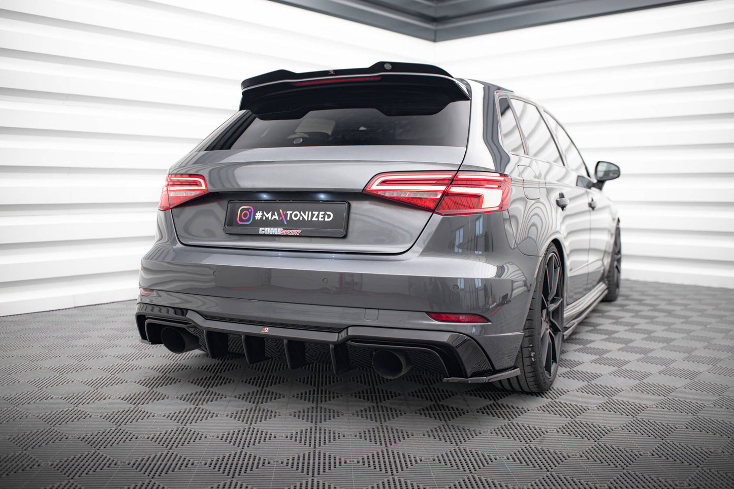 Bagerste diffuser Audi A3 S-Line Sportback 8V Facelift (Version med single exhausts on both sides)
