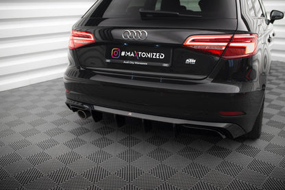 Bagerste diffuser Audi A3 Sportback 8V Facelift (Version med one exhaust tip on single side)