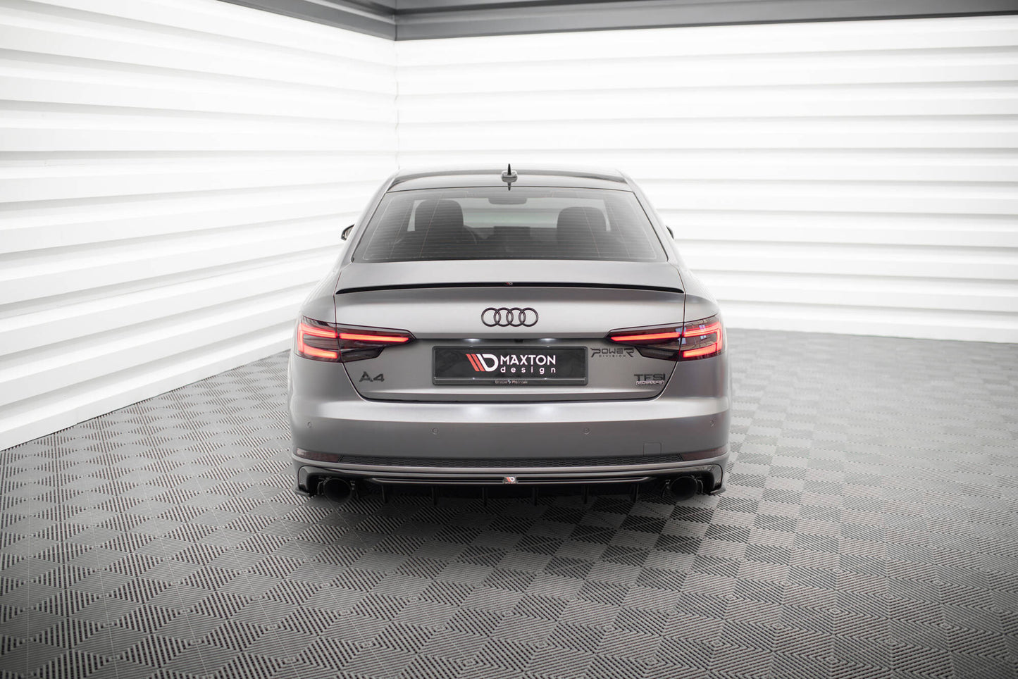 Bagerste diffuser Audi A4 S-line B9 (Version med single exhaust tips on both sides)
