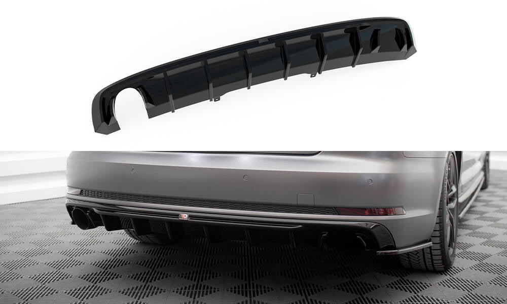 Bagerste diffuser Audi A4 S-line B9 (Version med single exhaust tips on one side)