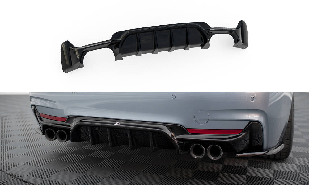 Bagerste diffuser BMW 4 Coupe / Gran Coupe / Cabrio M-Pack F32 / F36 / F33 (Version med dual exhausts on both sides)