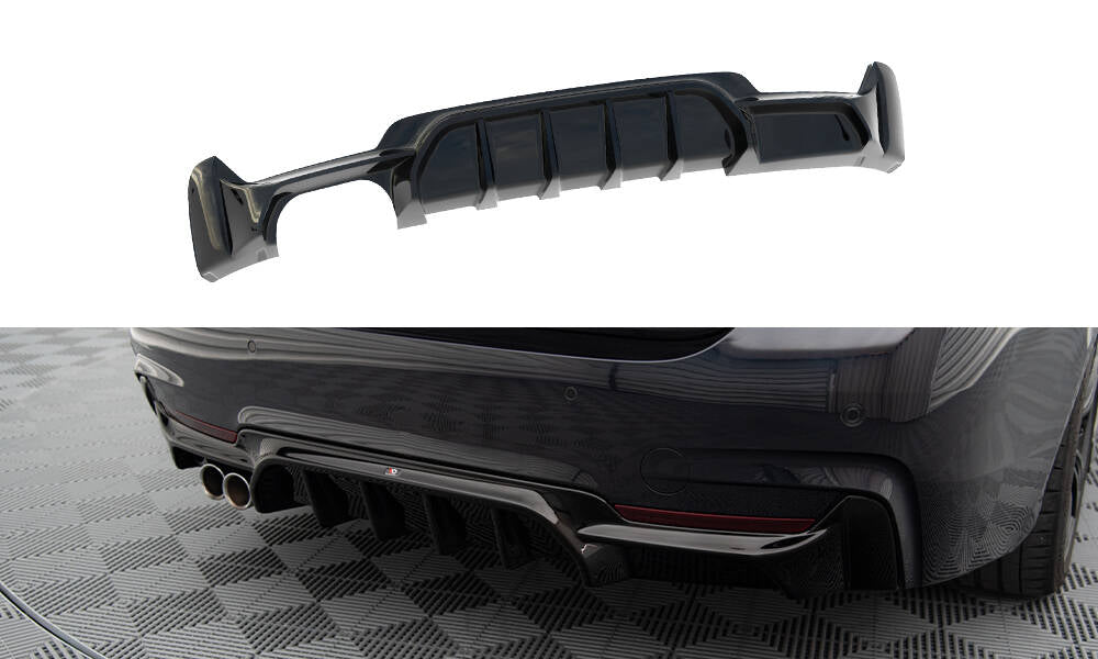 Bagerste diffuser BMW 4 Coupe / Gran Coupe / Cabrio M-Pack F32 / F36 / F33 (Version med exhaust on one side)