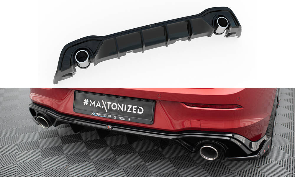 Bagerste diffuser + Exhaust Ends Imitation Volkswagen Golf GTE / R-Line Mk8 / Mk8 Facelift
