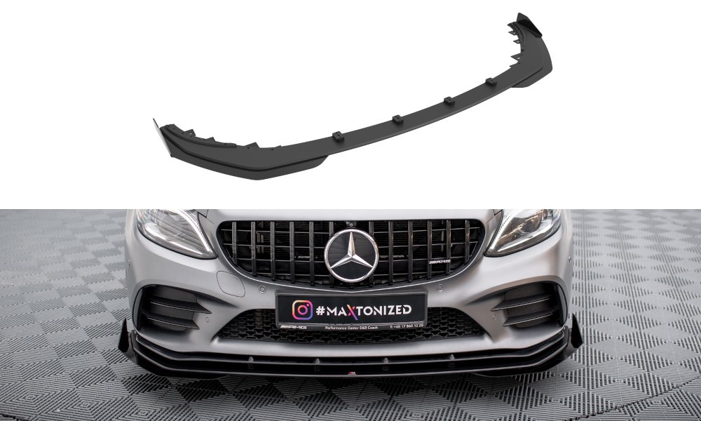 Forreste splitter Street Pro + Flaps Mercedes-AMG C43 Coupe / Cabrio C205 Facelift / A205 Facelift