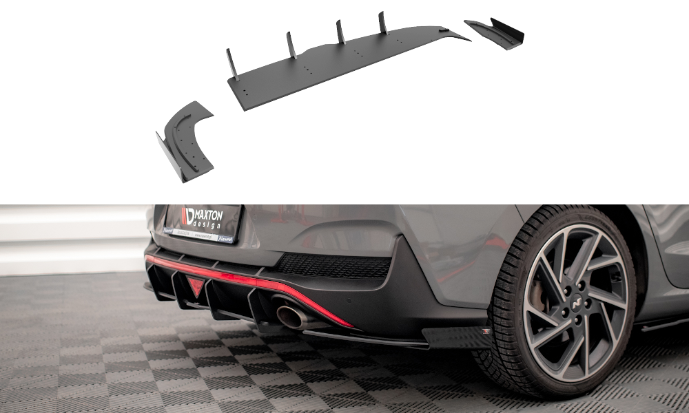 Bagerste sidesplitter Street Pro + Flaps Hyundai I30 Fastback N-Line Mk3 Facelift