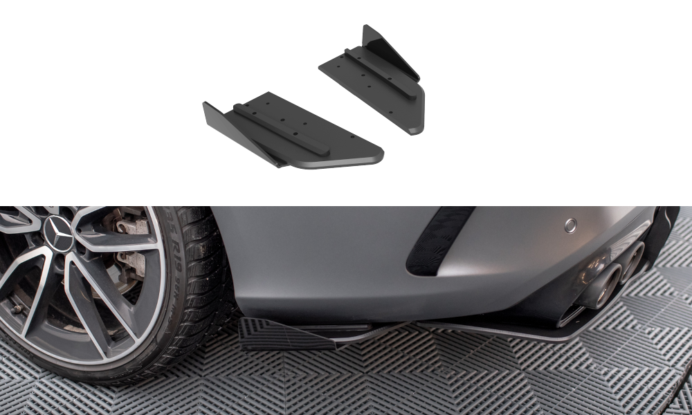 Bagerste sidesplitter Street Pro + Flaps Mercedes-AMG C43 Coupe / Cabrio C205 Facelift / A205 Facelift