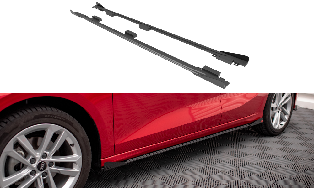 Sideskørter diffuser Street Pro + Flaps Audi A3 8Y