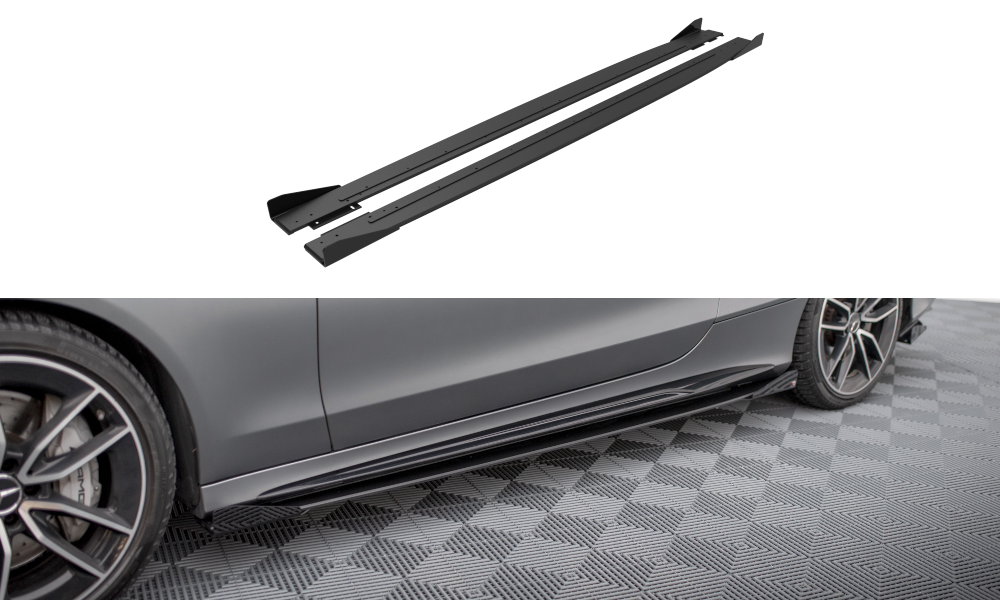 Sideskørter diffuser Street Pro + Flaps Mercedes-AMG C43 Coupe / Cabrio C205 Facelift / A205 Facelift
