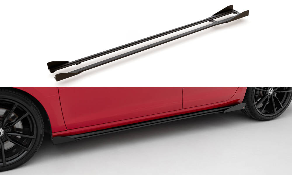 Sideskørter diffuser Street Pro + Flaps Volkswagen Golf R / R-Line Mk7 Facelift