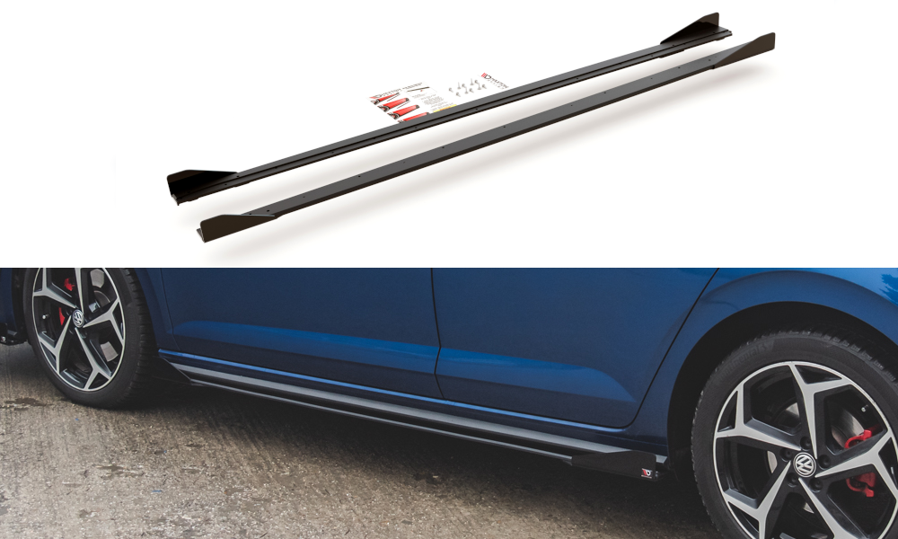 Sideskørter diffuser Street Pro + Flaps Volkswagen Polo GTI Mk6