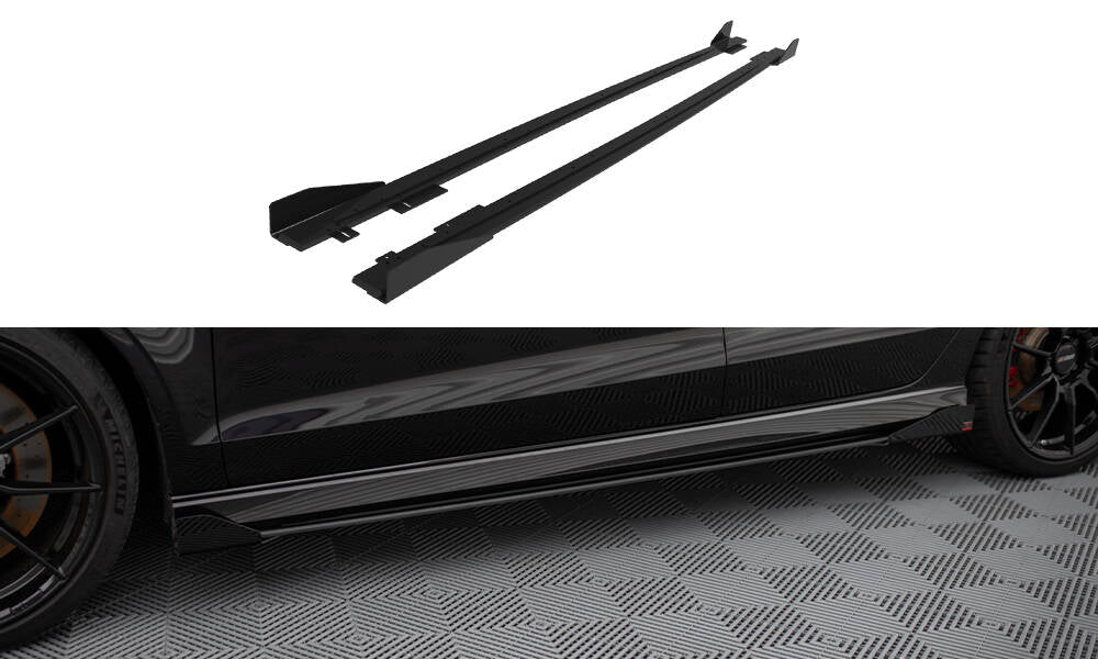 Sideskørter diffuser V.1 Street Pro + Flaps Audi RS3 Sedan 8V Facelift