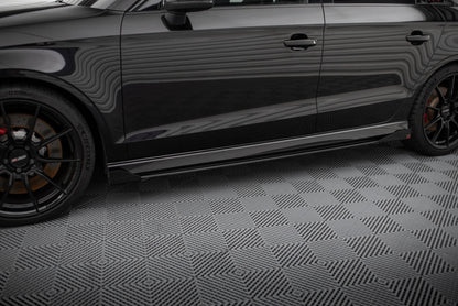 Sideskørter diffuser V.1 Street Pro + Flaps Audi RS3 Sedan 8V Facelift